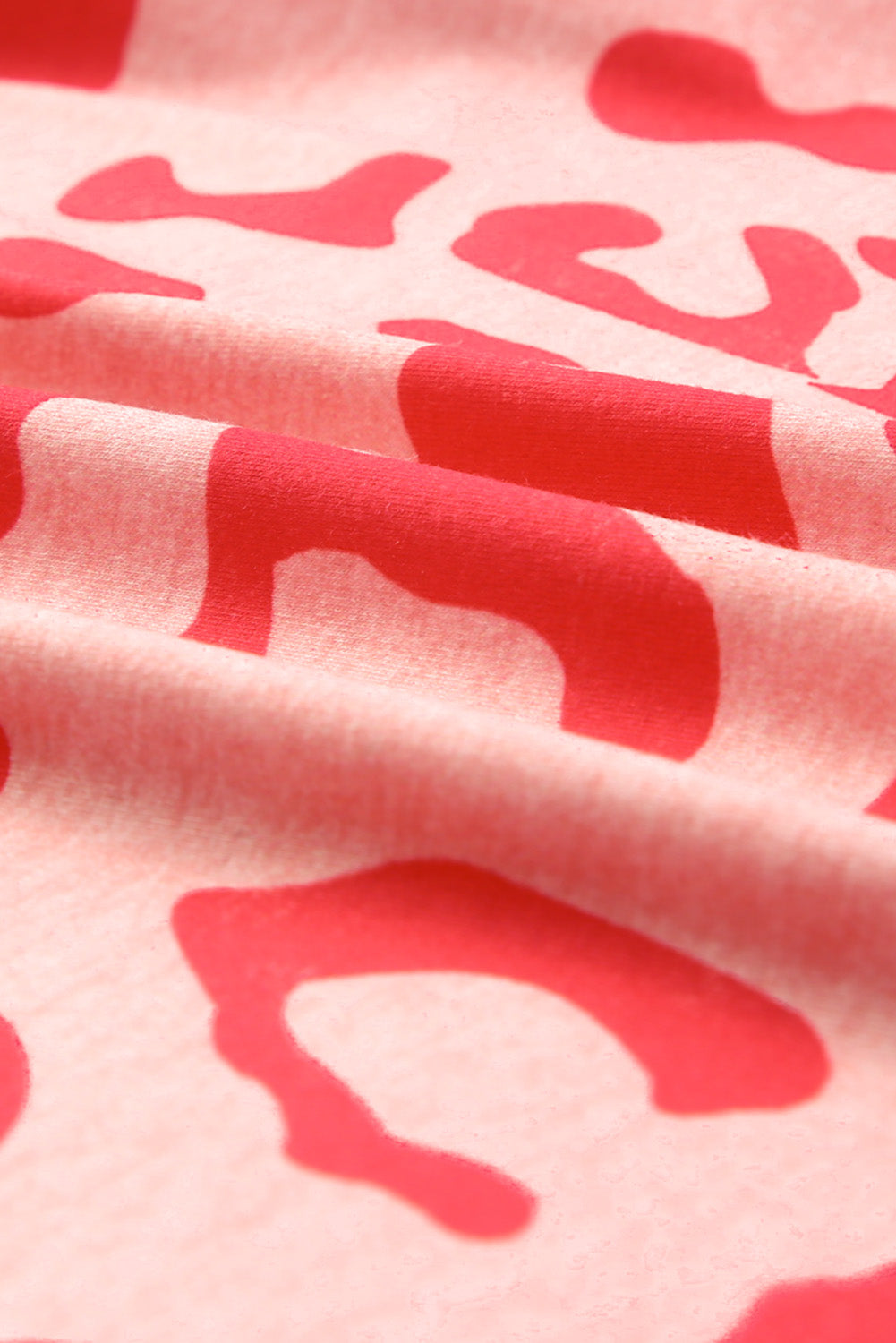 Maglietta da fidanzato sbiancata leopardata rosa con fori