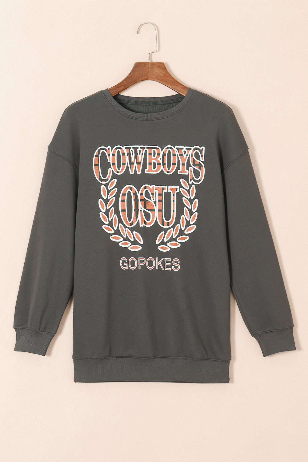 Graues COWBOY OSU Go Pokes übergroßes Sweatshirt