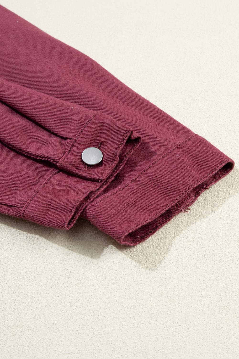 Veste en jean à poches patchwork à carreaux rouge vif