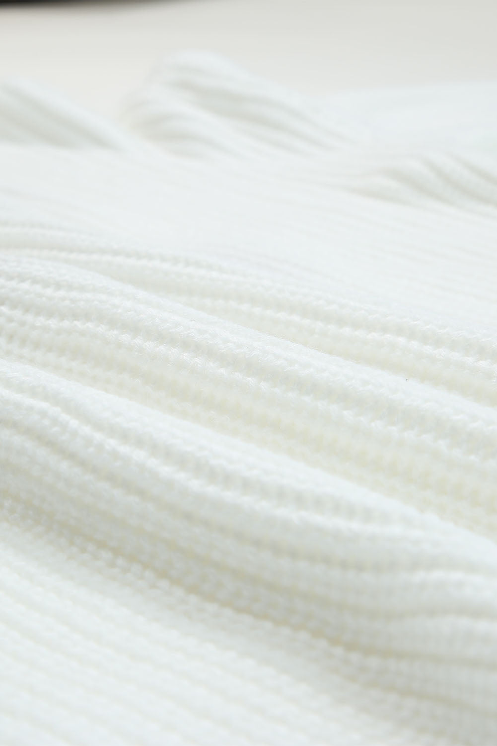 Pull en tricot côtelé à point de fil de citrouille blanc