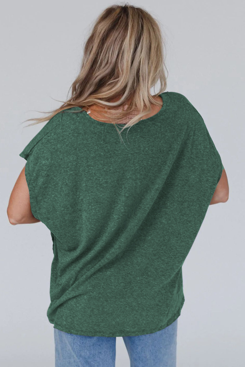 T-shirt surdimensionné vert noirâtre avec détails en dentelle au crochet