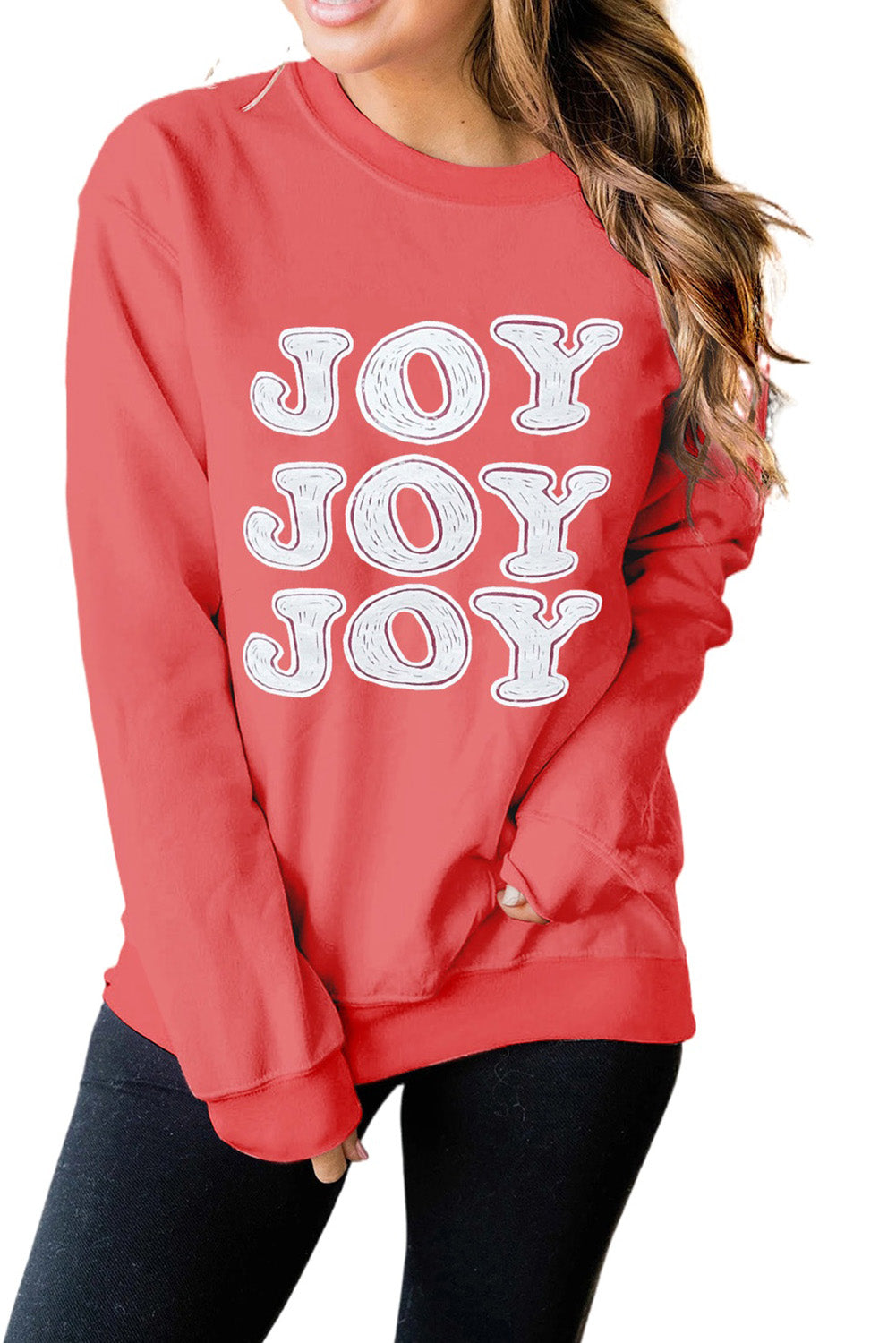 JOY Print Drop Shoulder Long Sleeve Sweatshirt