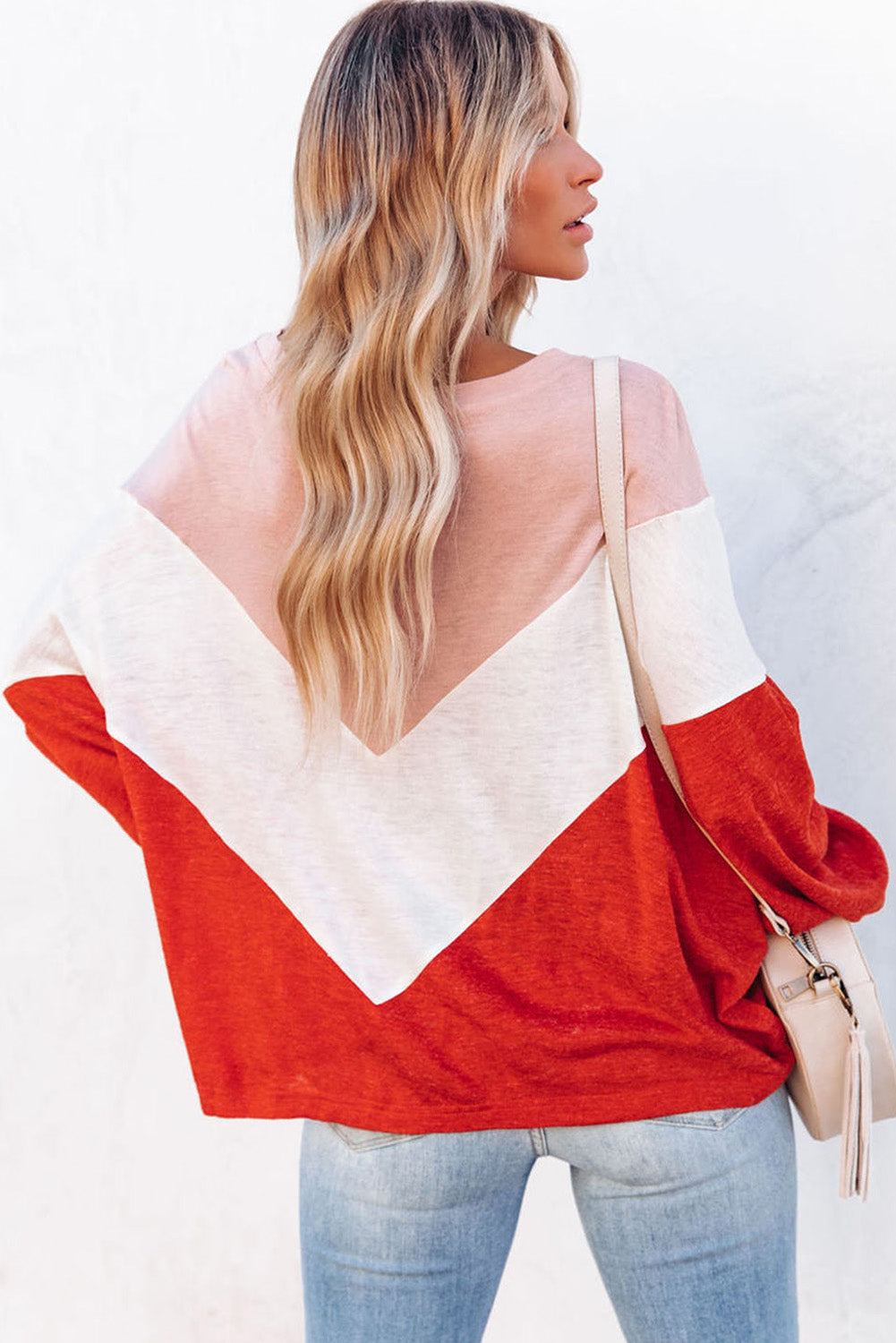 Orange Oversized Chevron Knit Top