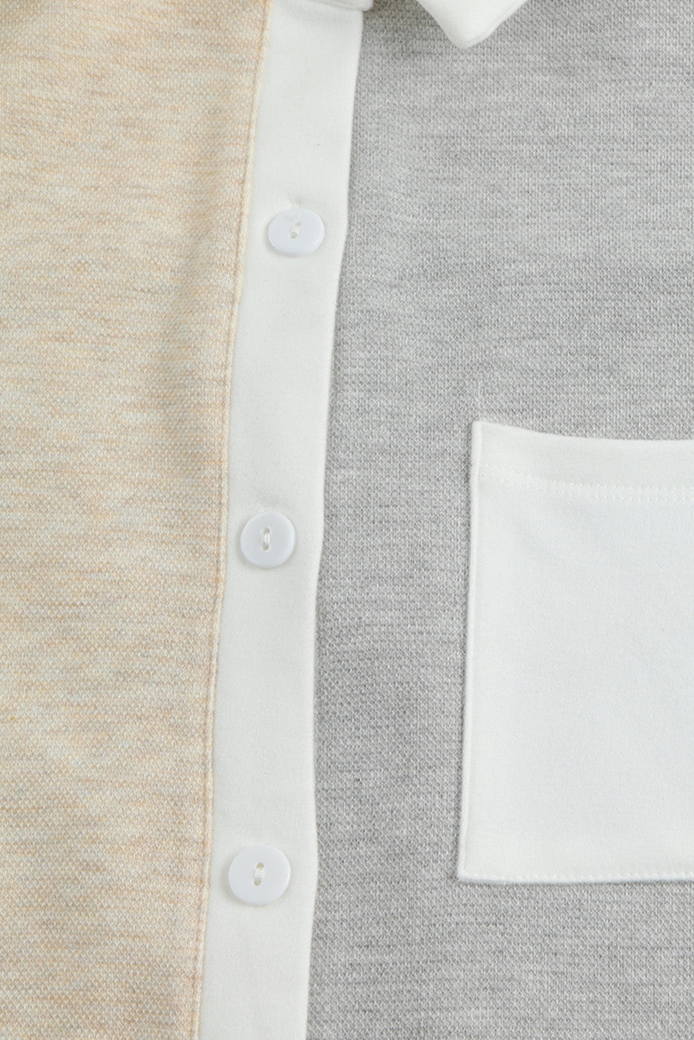 Pletena srajca s kontrastno obrobo Colorblock