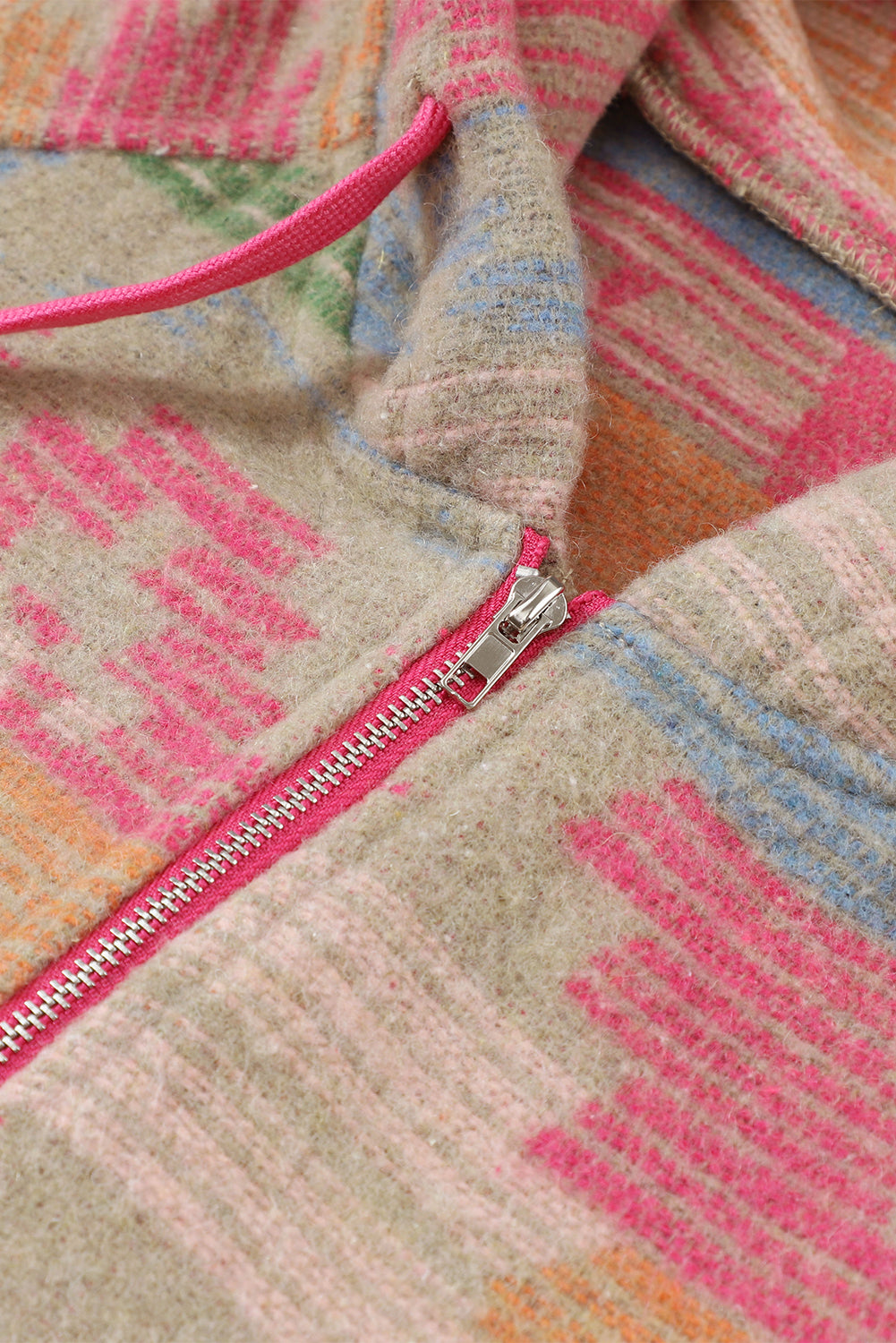 Sweat à capuche zippé avec poche kangourou imprimé aztèque multicolore