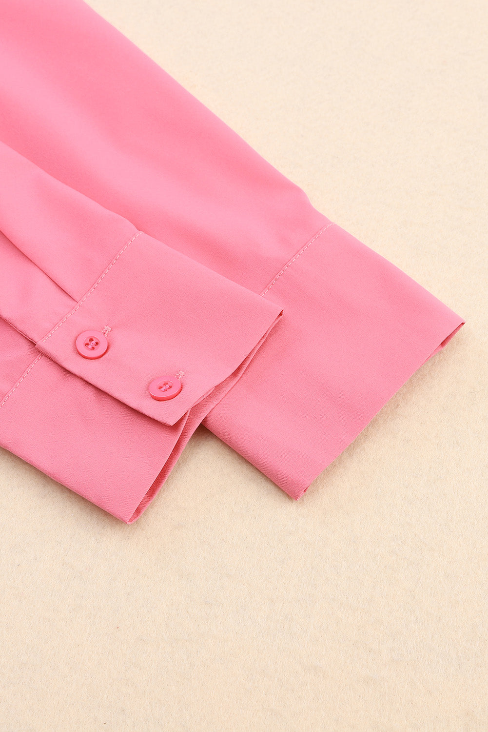 Chemise tunique surdimensionnée à manches longues de couleur unie rose