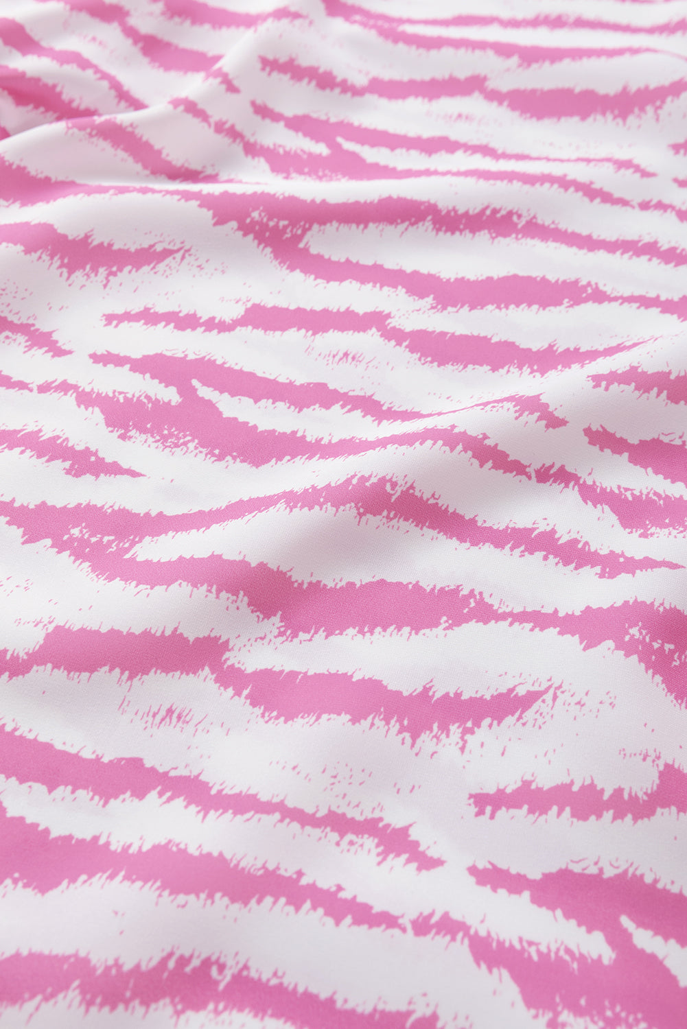 Camicetta a maniche corte con scollo a V e motivo zebrato rosa