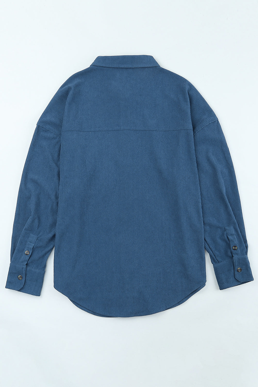 Camicia con tasca con bottoni in velluto a coste blu