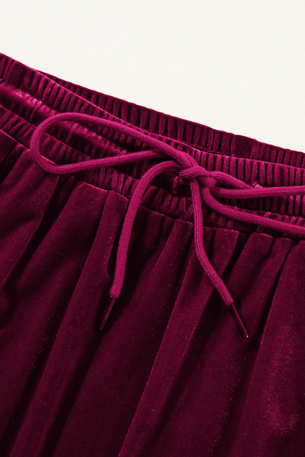 Pantaloni a gamba larga con coulisse in vita bordeaux tinta unita