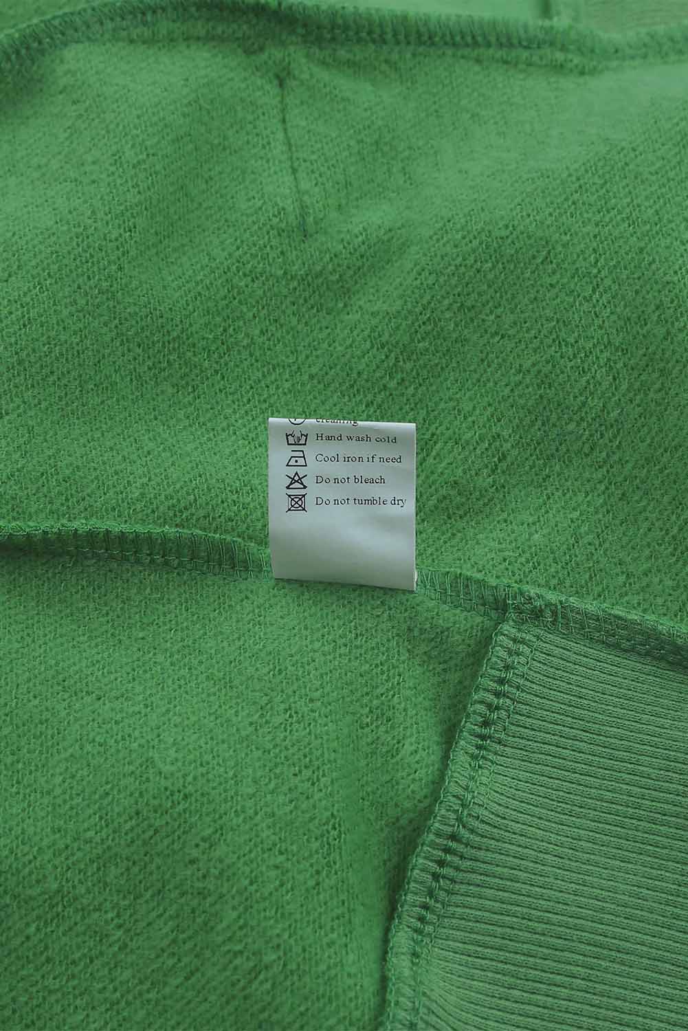 Sweat à capuche Henley vert avec poches et manches chauve-souris
