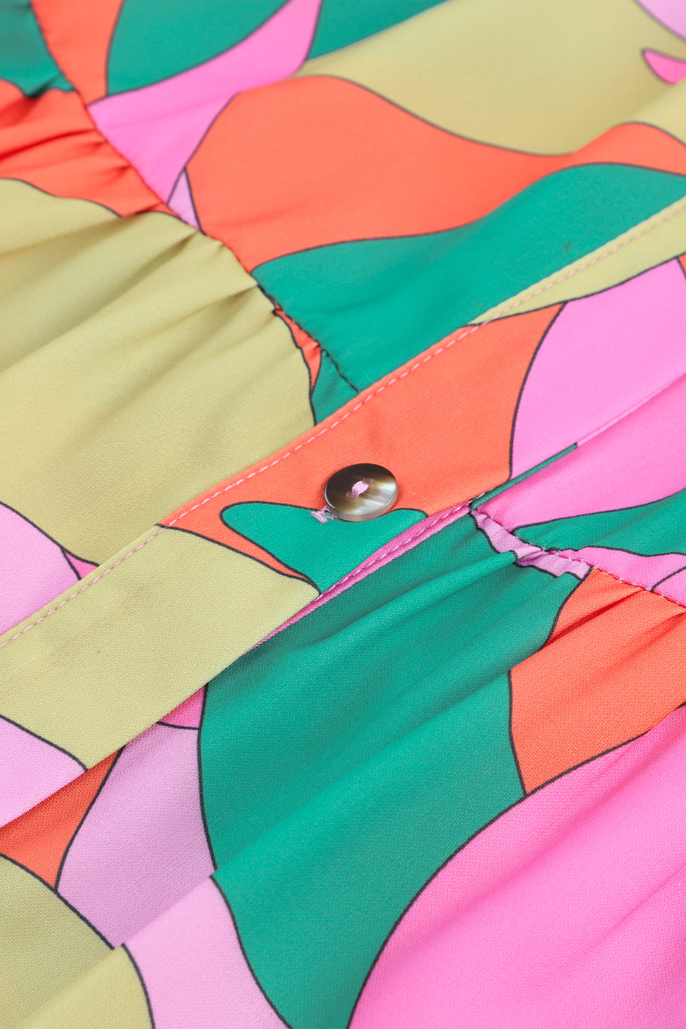 Camicia senza maniche con stampa geometrica astratta multicolor