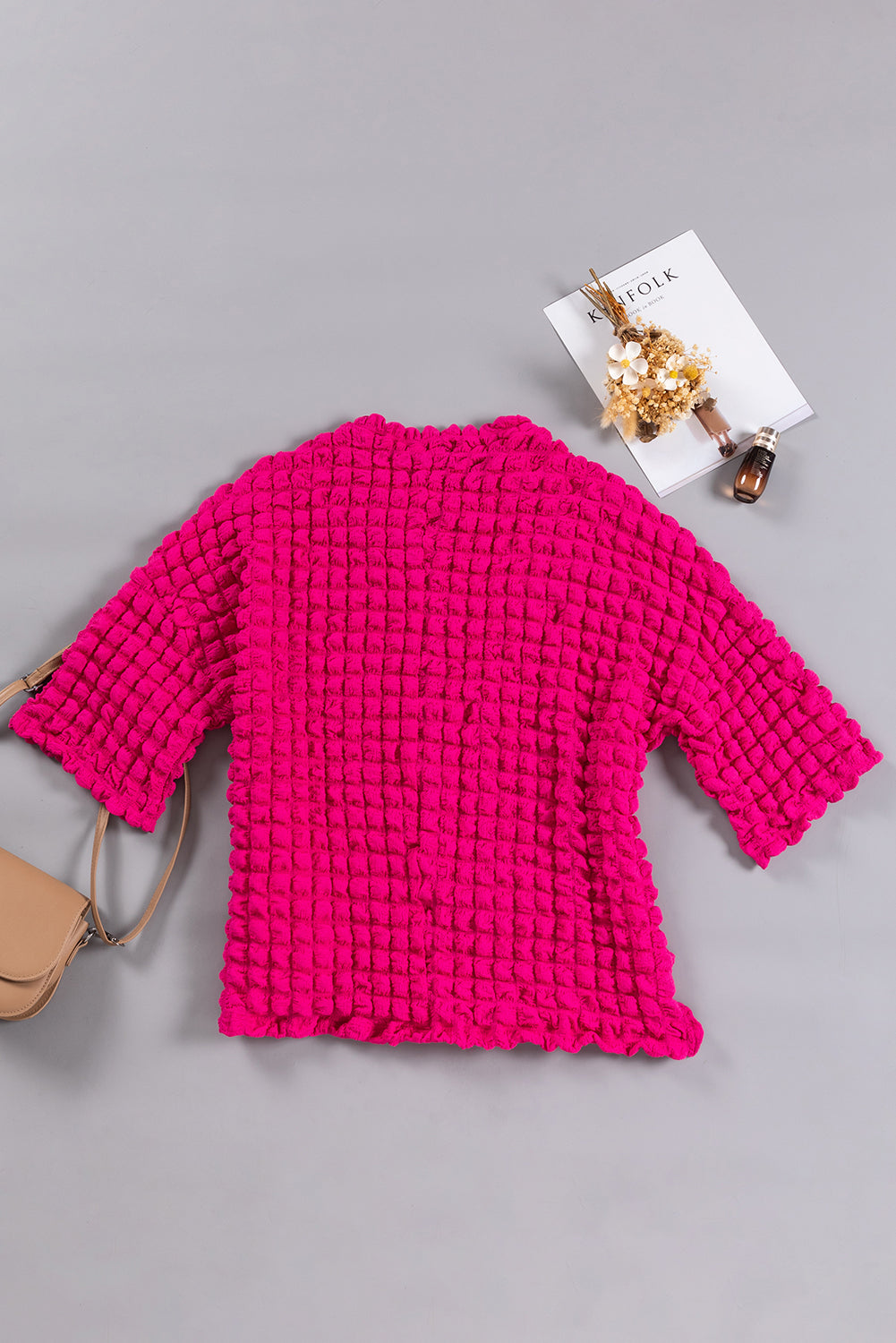 Haut en tricot texturé Rose Red Bubble