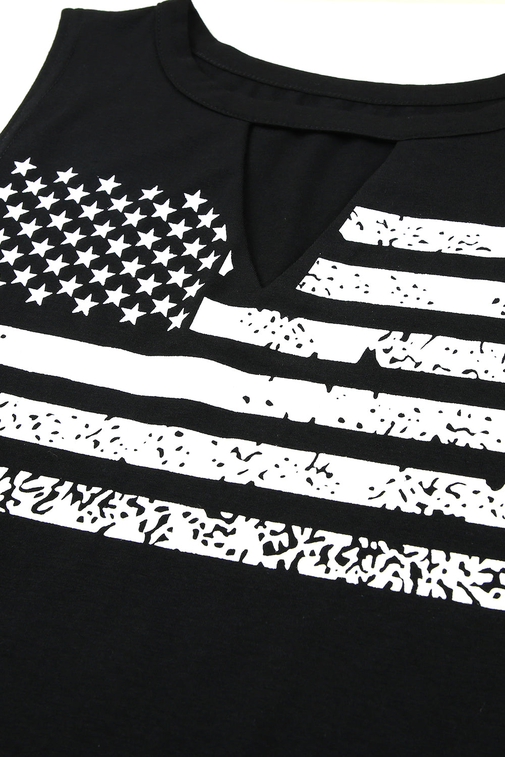 Crna majica bez rukava s printom američke zastave