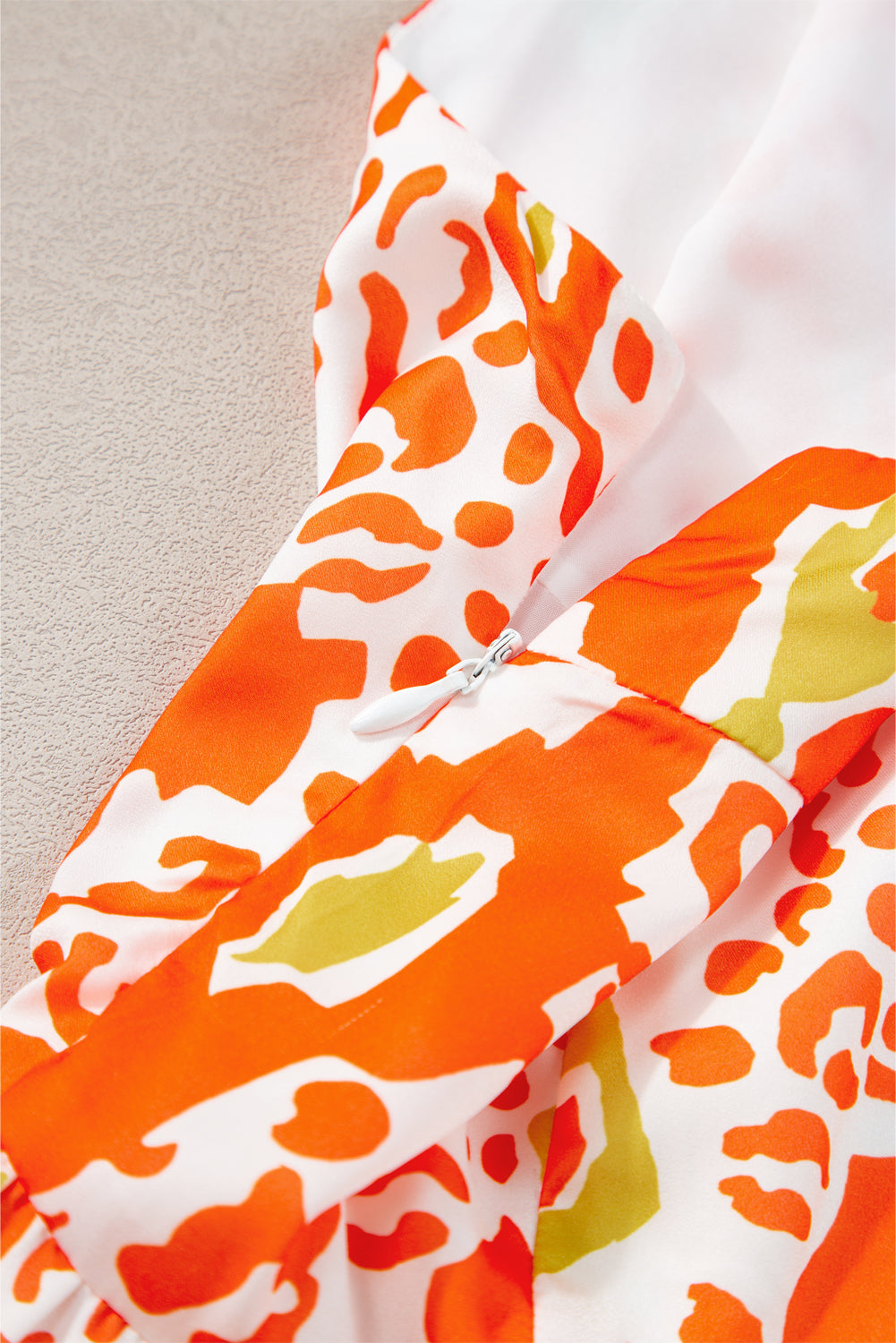 Narančasta haljina s čvorovima na naramenice s leopard blokovima boja