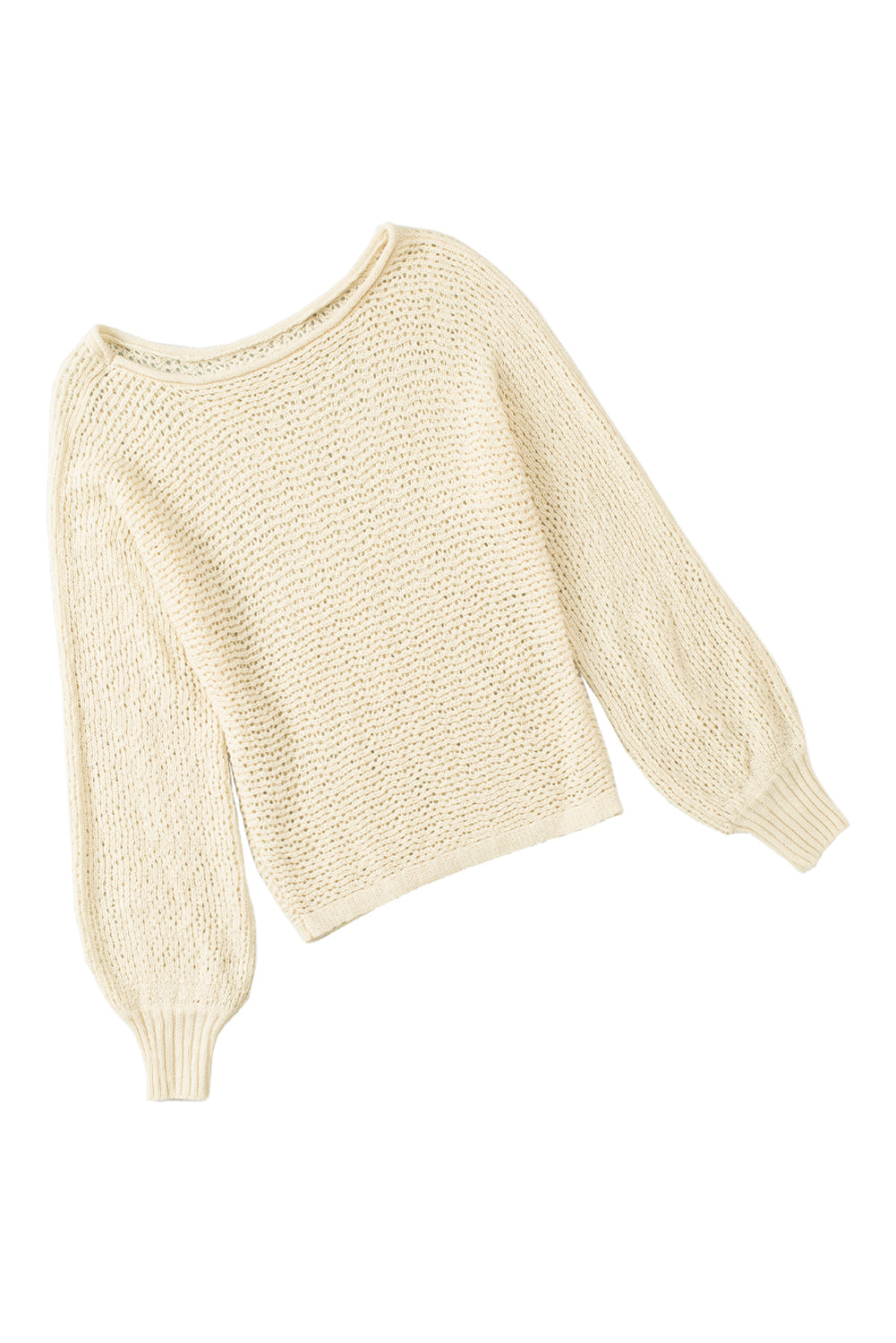 Prozirni pleteni pulover boje marelice