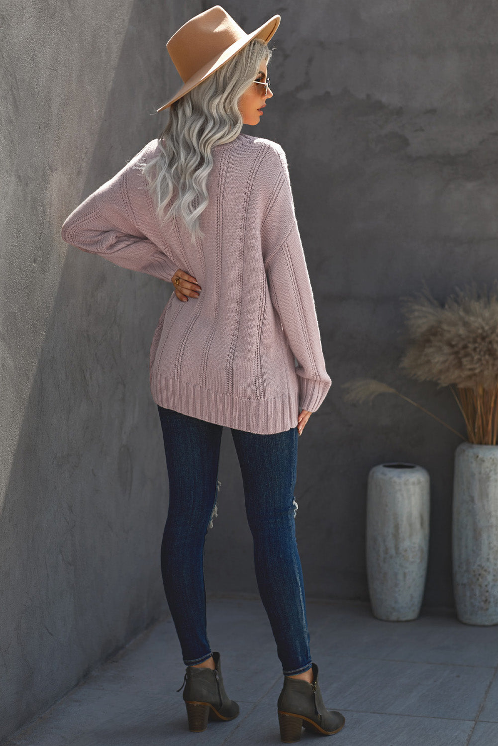 Wine Oversize Thick Pullover Sweater