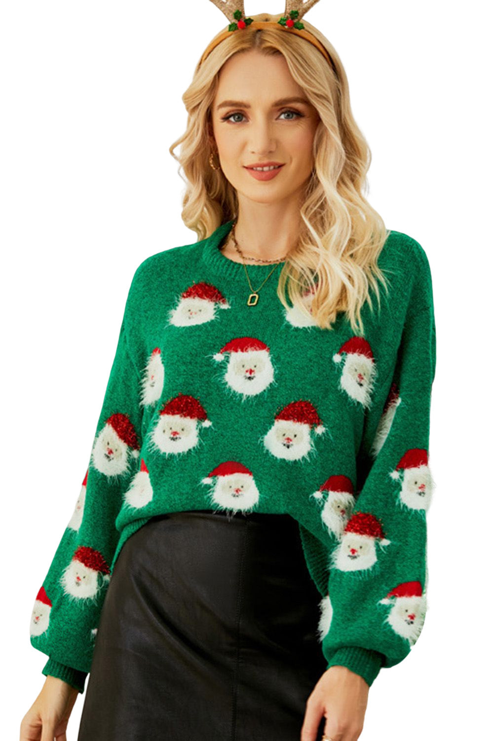 Zeleni božični pulover Božička