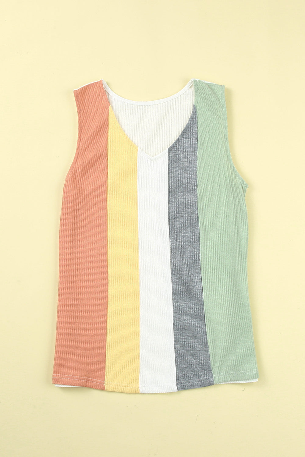 Color Block V-izrez pletena majica bez rukava