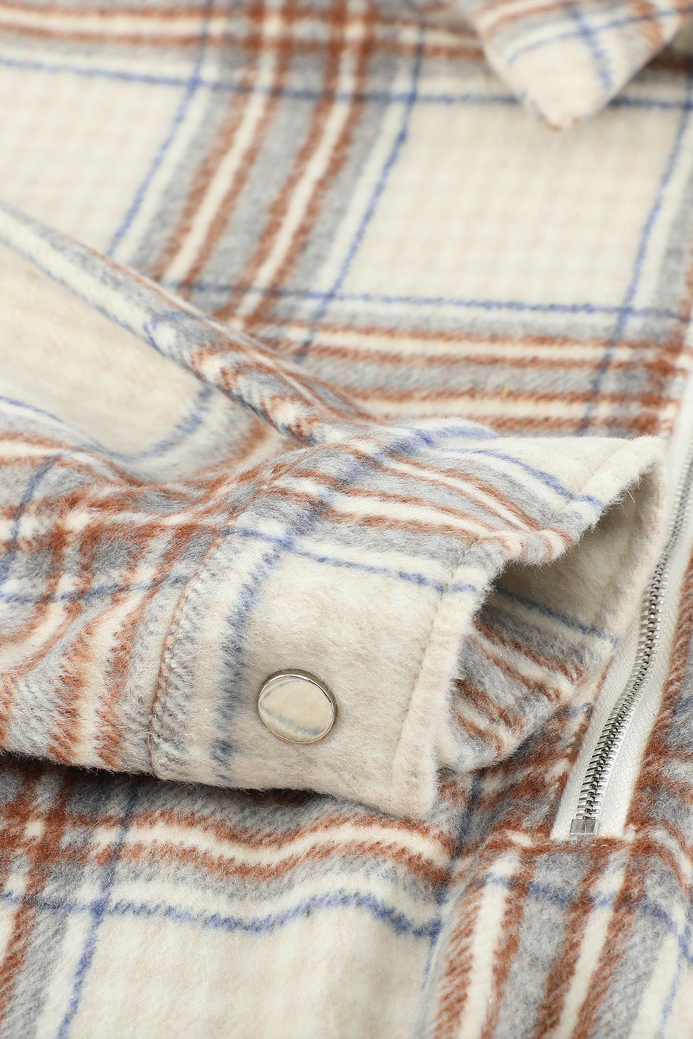 Chest Pocket Plaid Half Zip Sweatshirt
