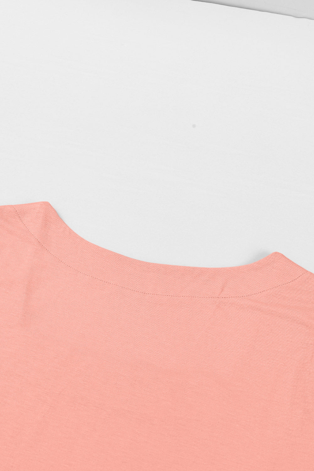 Ružičasta majica s rukavima i kvadratnim ovratnikom veće veličine