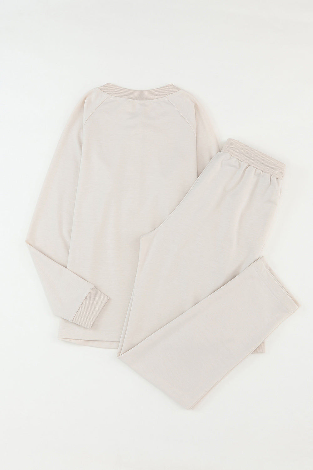 Apricot Long Sleeve Button Top and Drawstring Pants Set