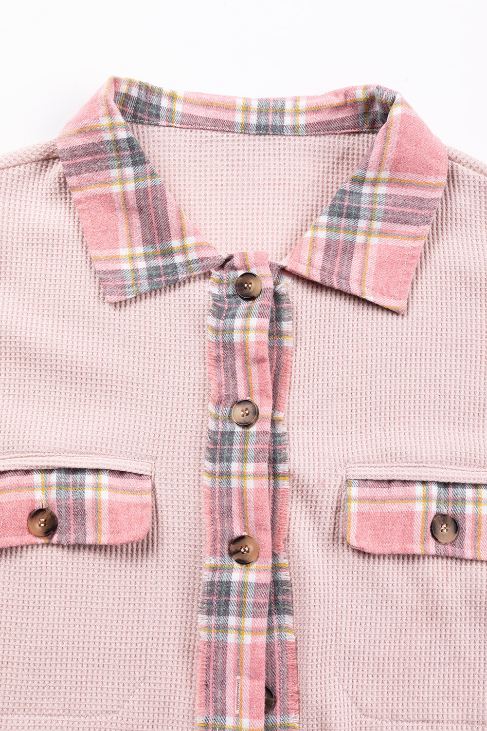 Prevelika majica z vafeljskim pletenjem v marelično roza barvi